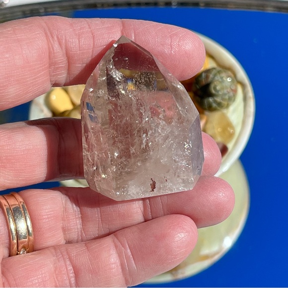 Smoky Quartz point, Mookite Jasper Heart, Green & Yellow Acorns, Onyx Bowl - Picture 4 of 17
